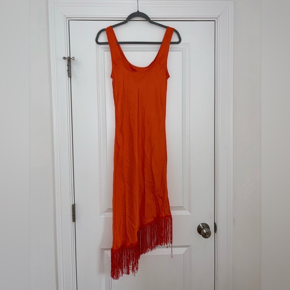 Steve Madden Bright Orange Fringe Maxi Dress - Picture 8 of 11